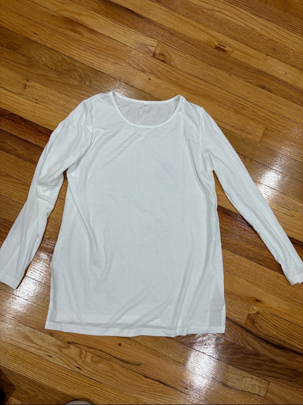 Classic Maternity Women's Long-Sleeve Scoop Neck Top - White